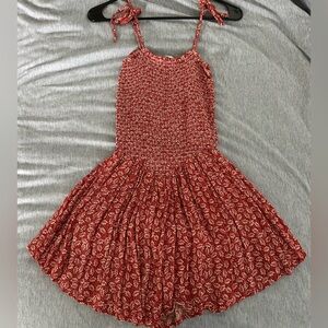 Olivaceous Red and White Romper